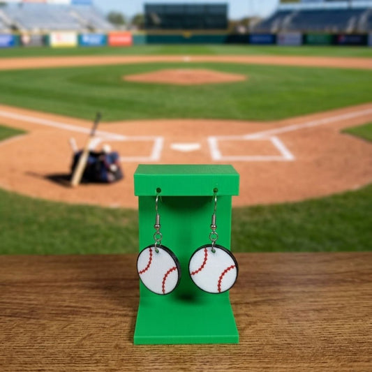 Pendientes 3D "Pelota béisbol"