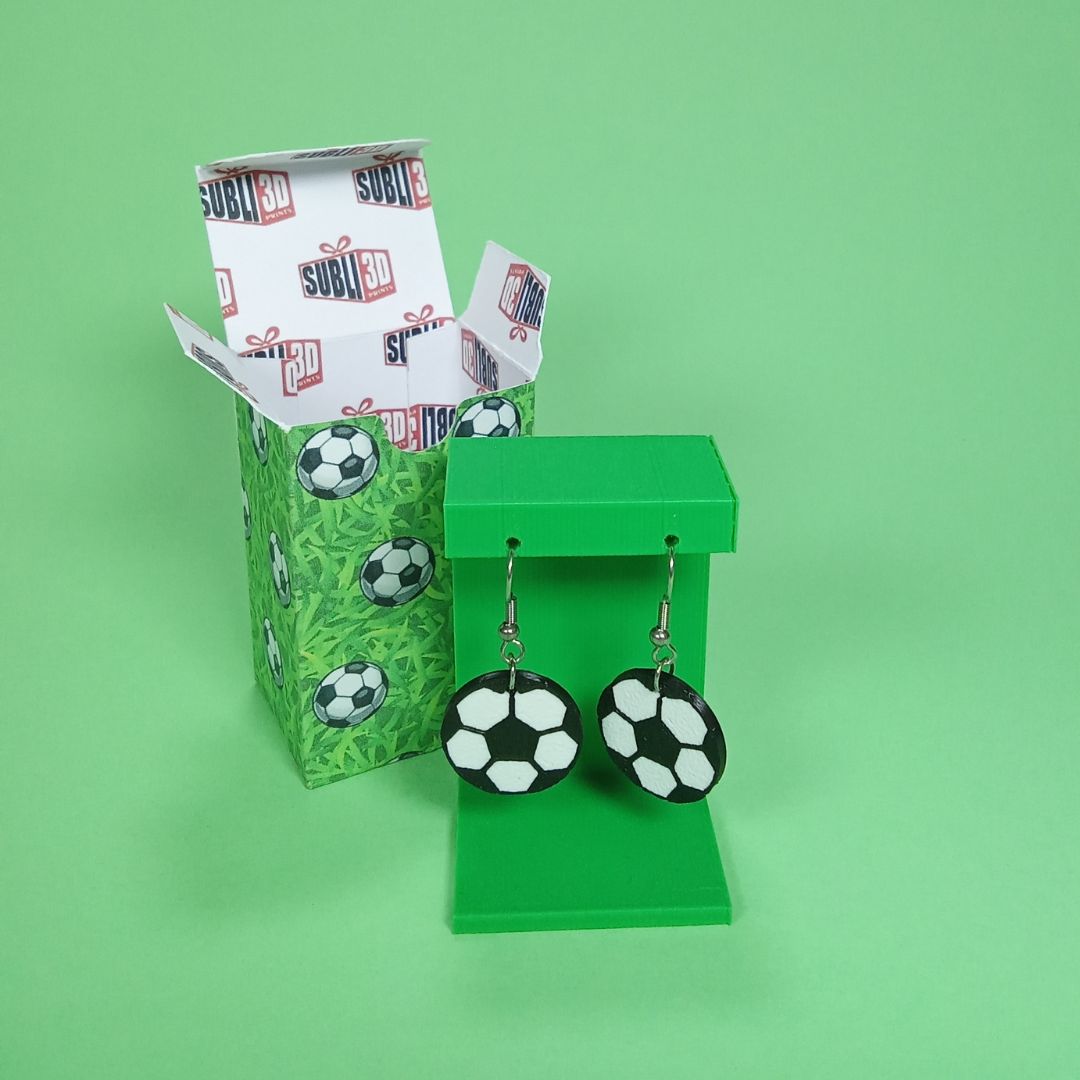Pendientes 3D "Pelota Fútbol"