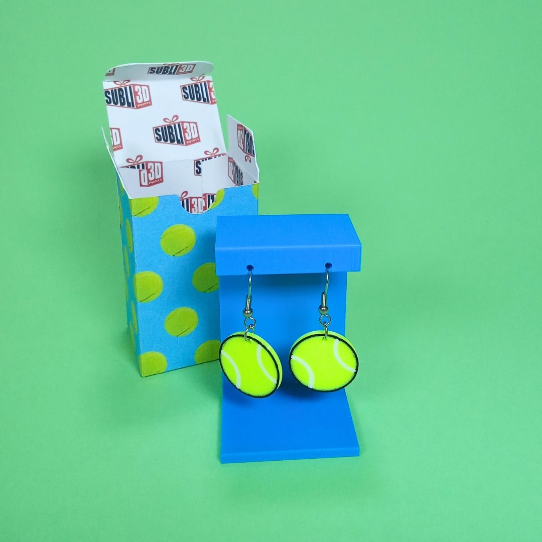 Pendientes 3D "Pelota tenis o pádel"