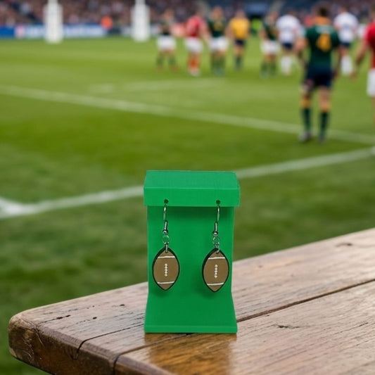Pendientes 3D "Pelota Rugby o Fútbol americano"