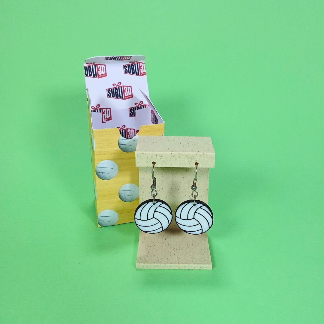 Pendientes 3D "Pelota voleibol"