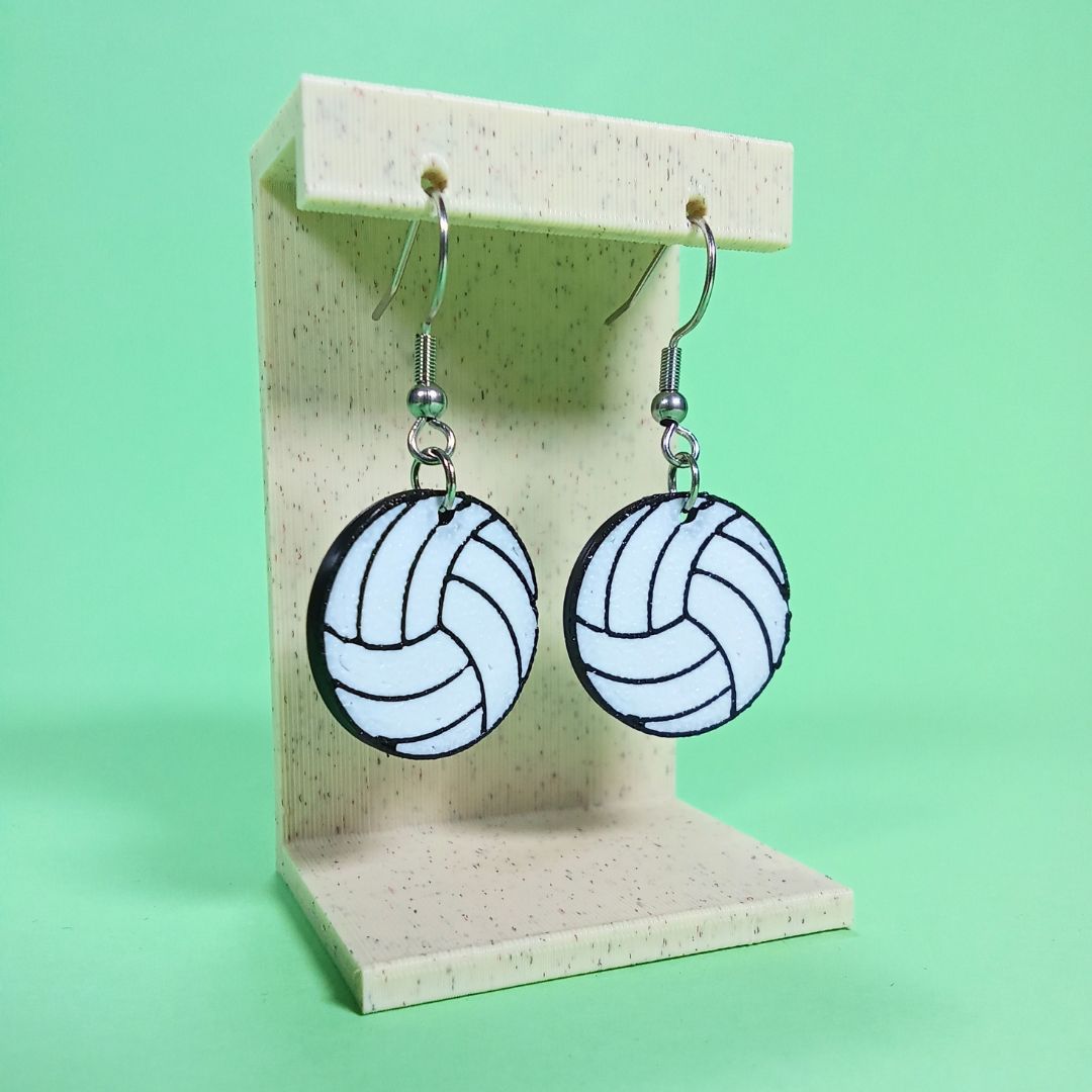 Pendientes 3D "Pelota voleibol"