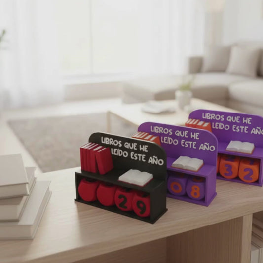 Contador de Libros Leídos Este Año – Impresión 3D Decorativa para Amantes de la Lectura