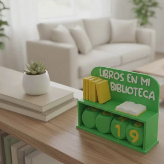Contador de Libros en Mi Biblioteca – Adorno en Impresión 3D para Lectores
