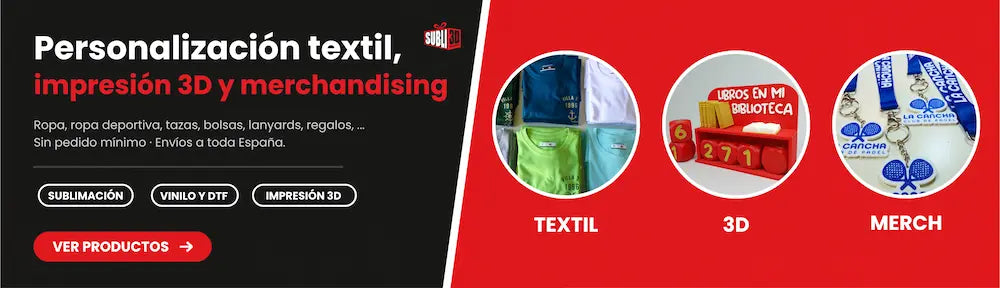 Personalización textil, impresión 3d y merchandising