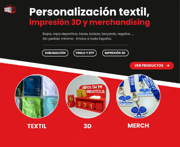 Personalización textil, impresión 3d y merchandising