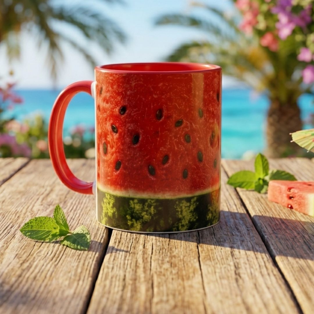 Taza bicolor roja "Sandía"