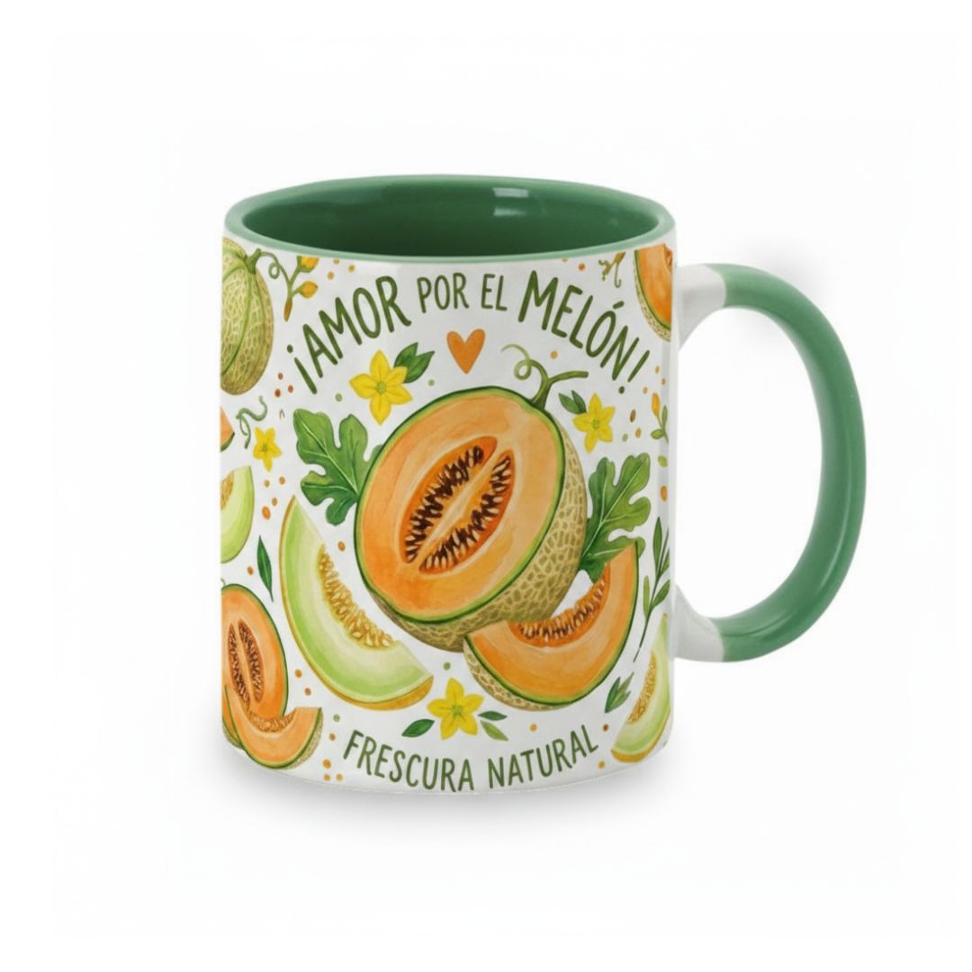 Taza bicolor verde "Melón"