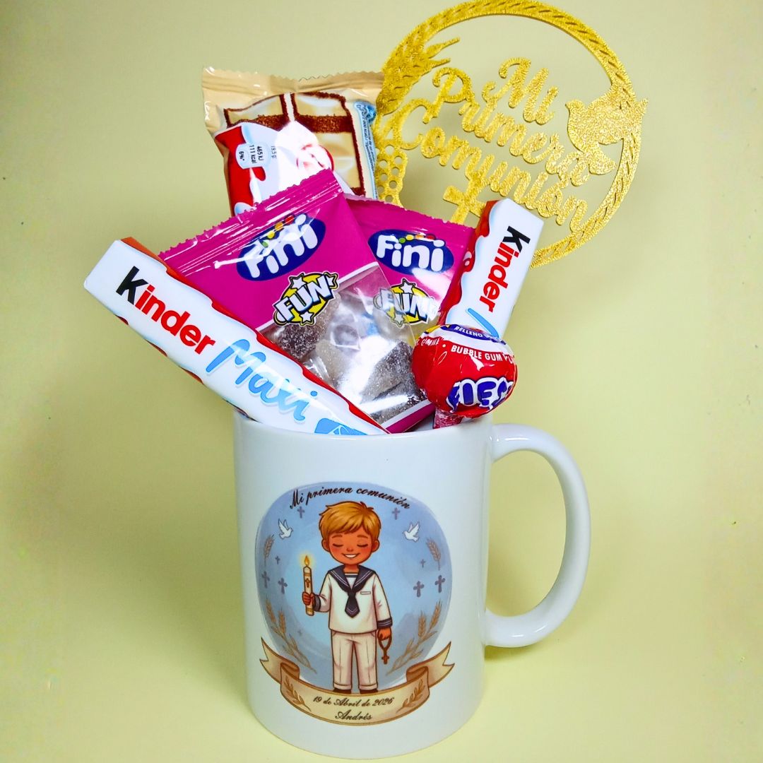 Taza comunión con chuches