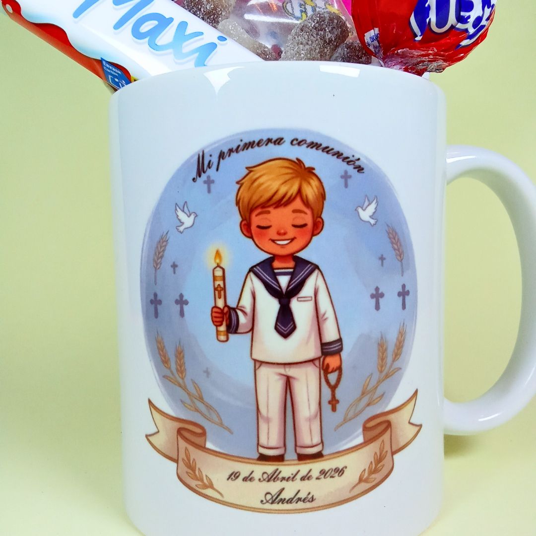 Taza comunión con chuches