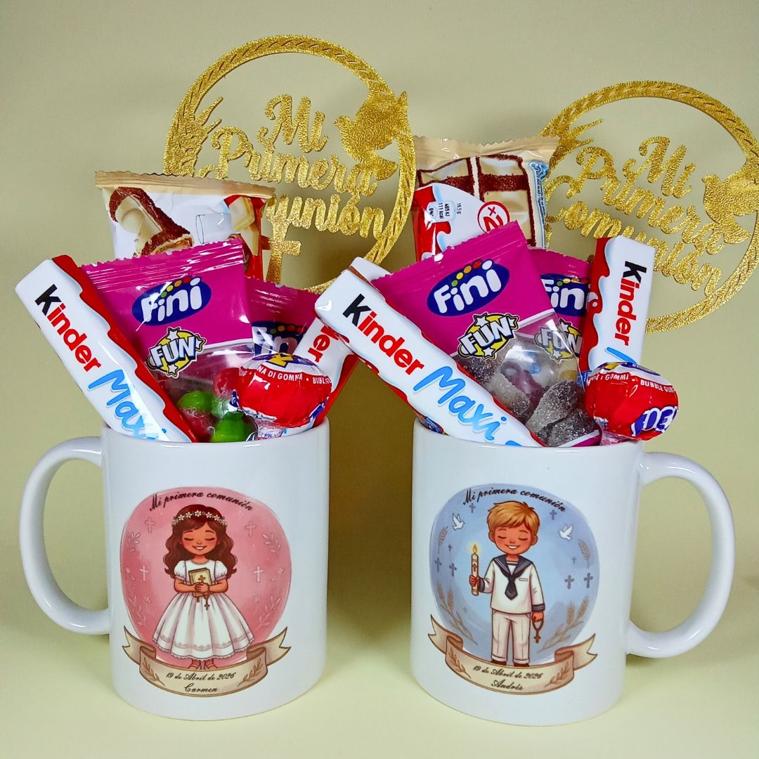 Taza comunión con chuches